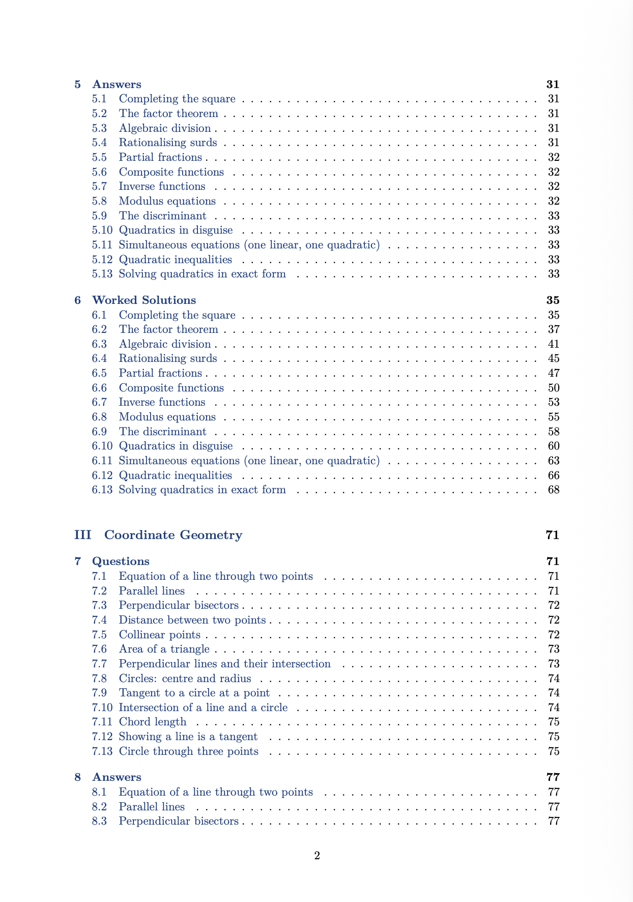 OCR A Level Pure Maths Practice Questions