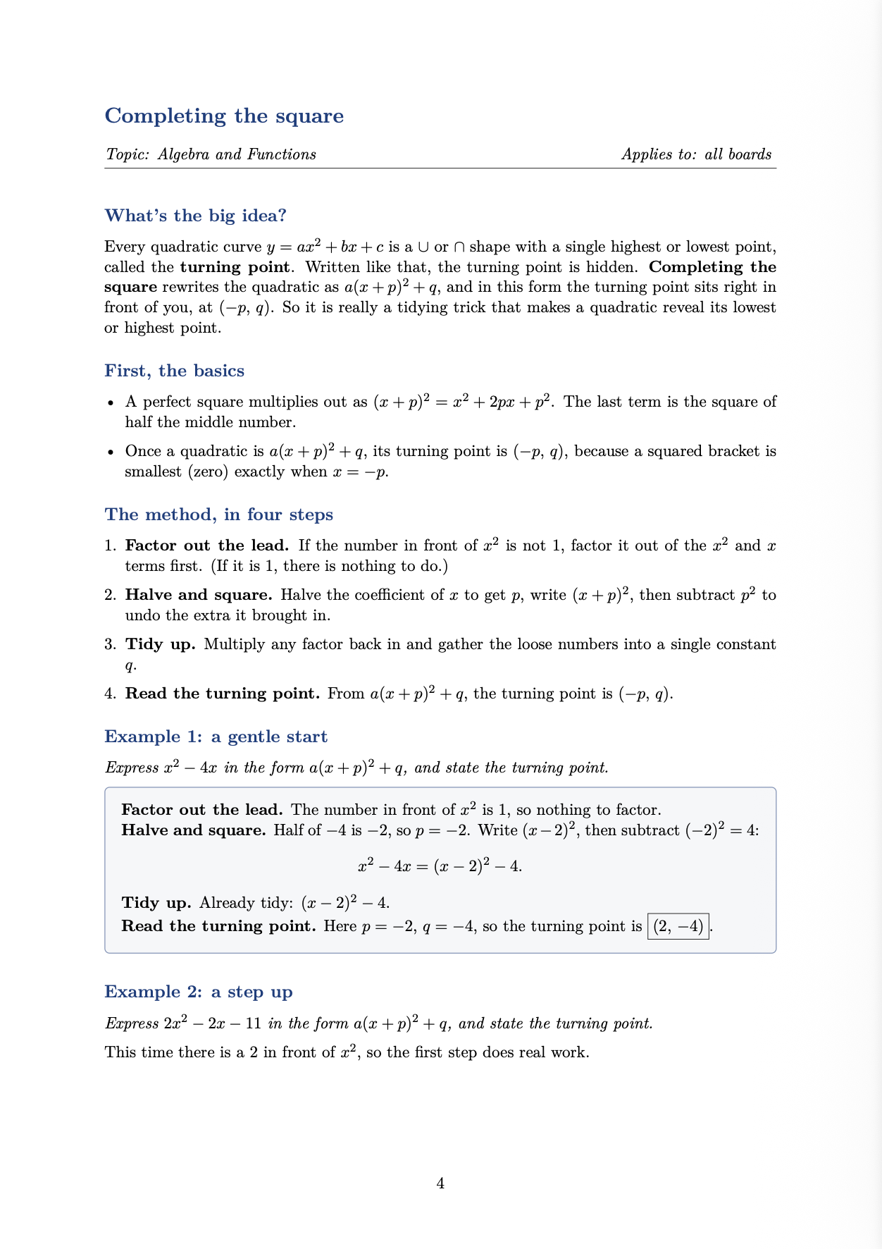 THE PURE MATHS EXPLANATION GUIDE