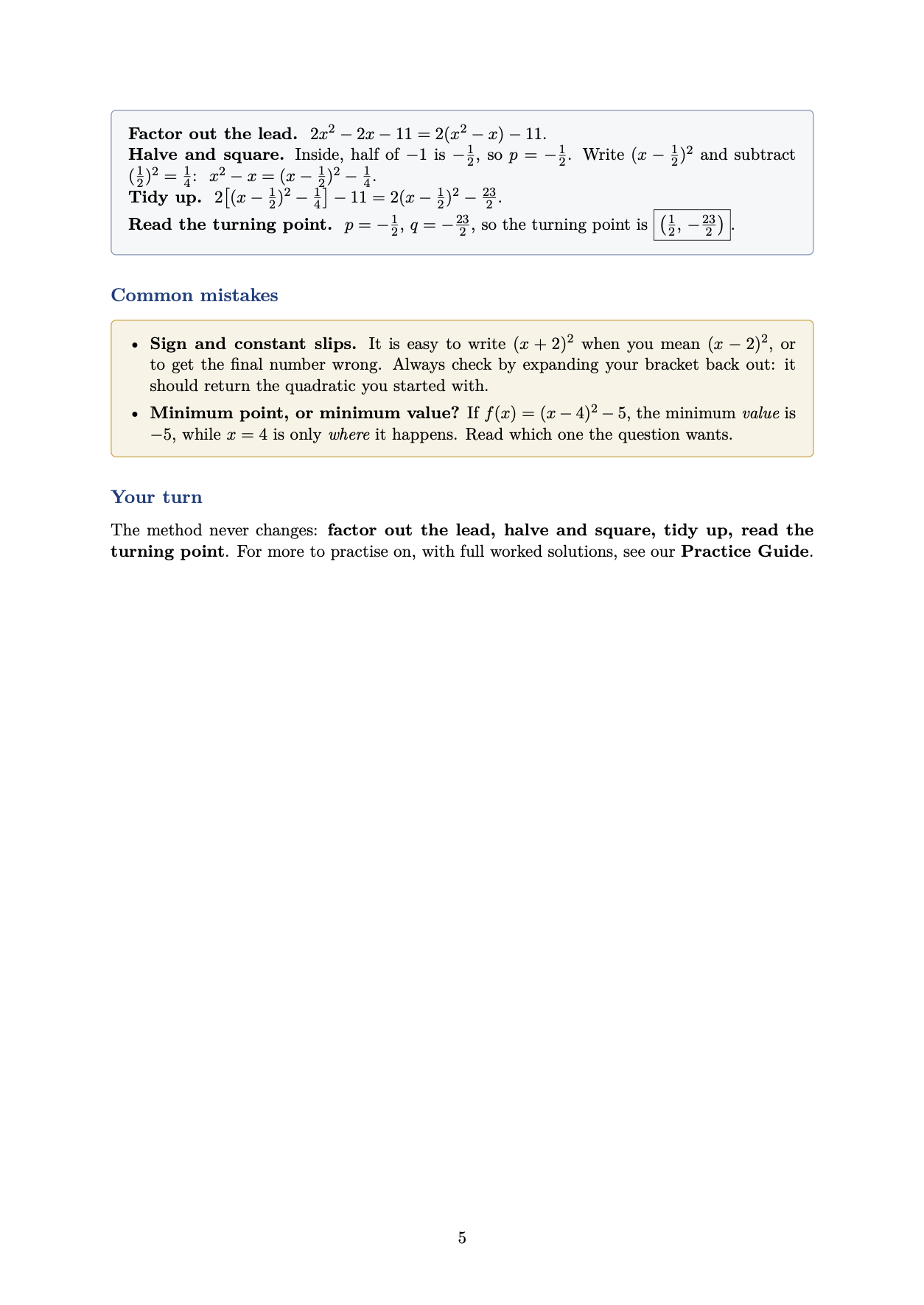 THE PURE MATHS EXPLANATION GUIDE