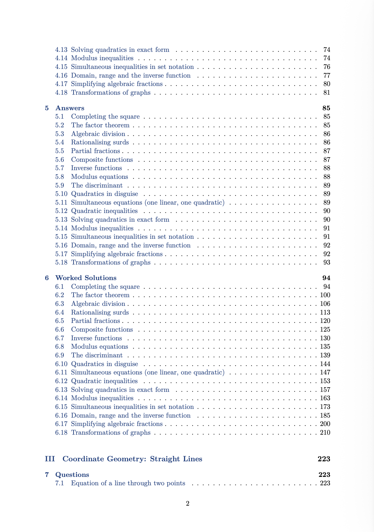 A Level Pure Maths Practice Questions
