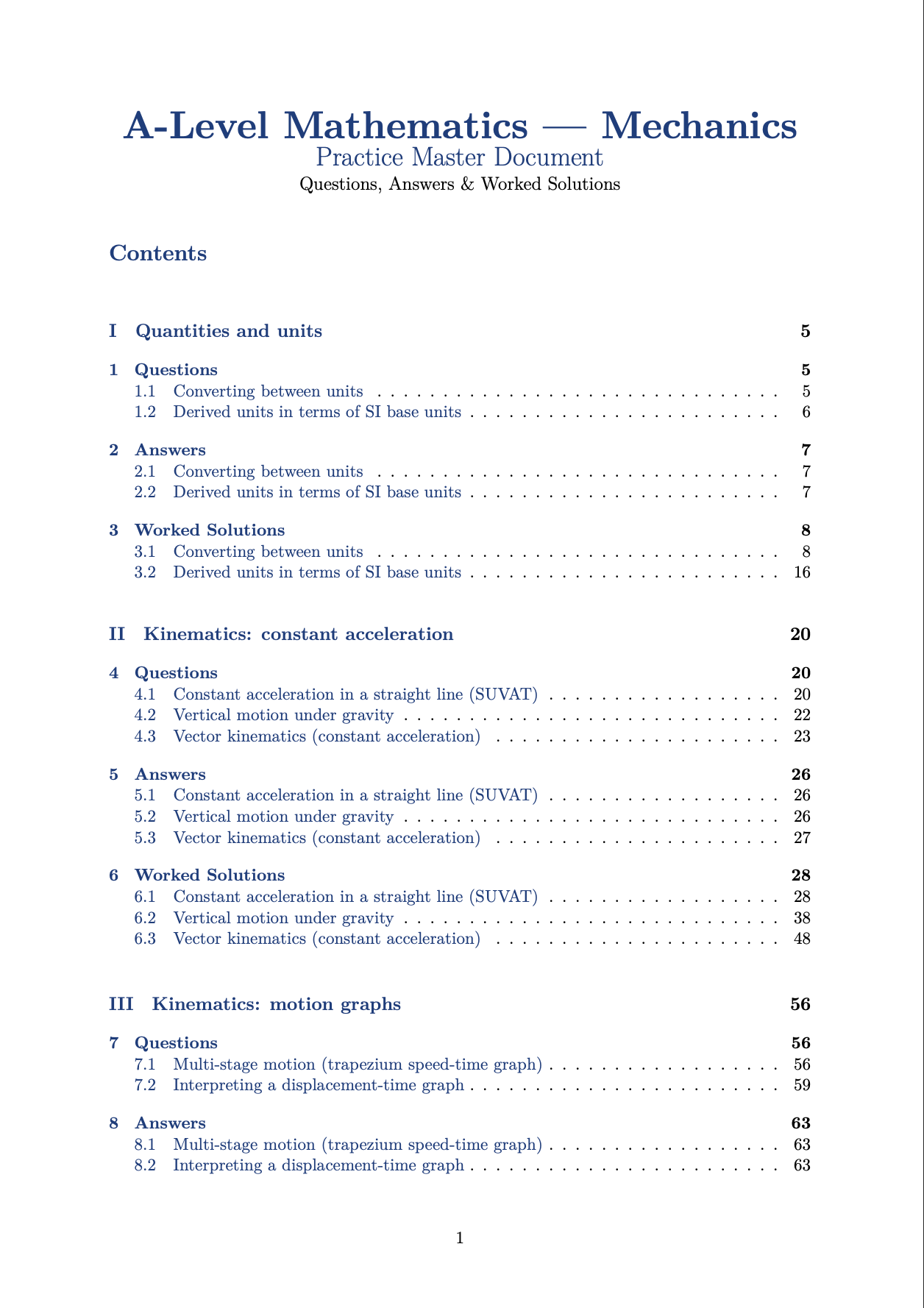 A Level Mechanics Practice Guide