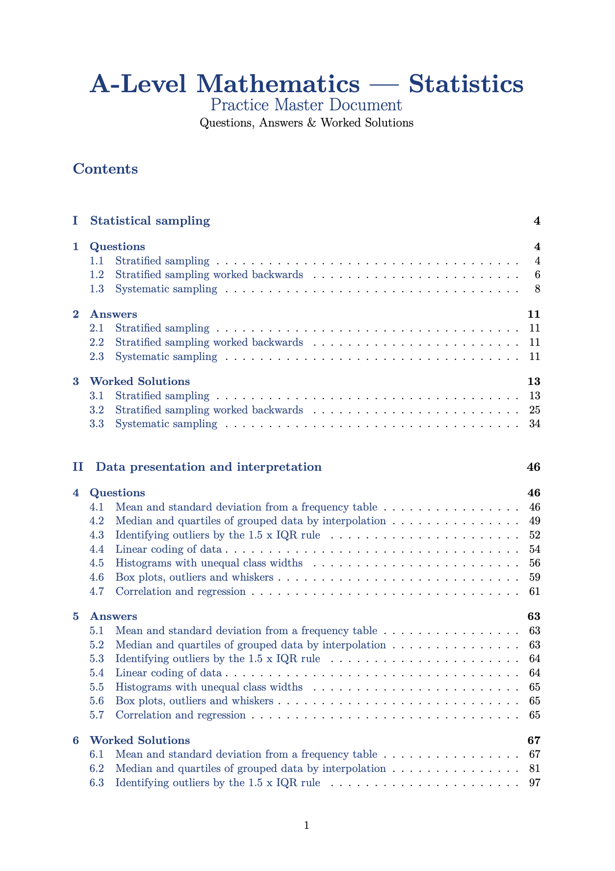 A Level Statistics Practice Questions