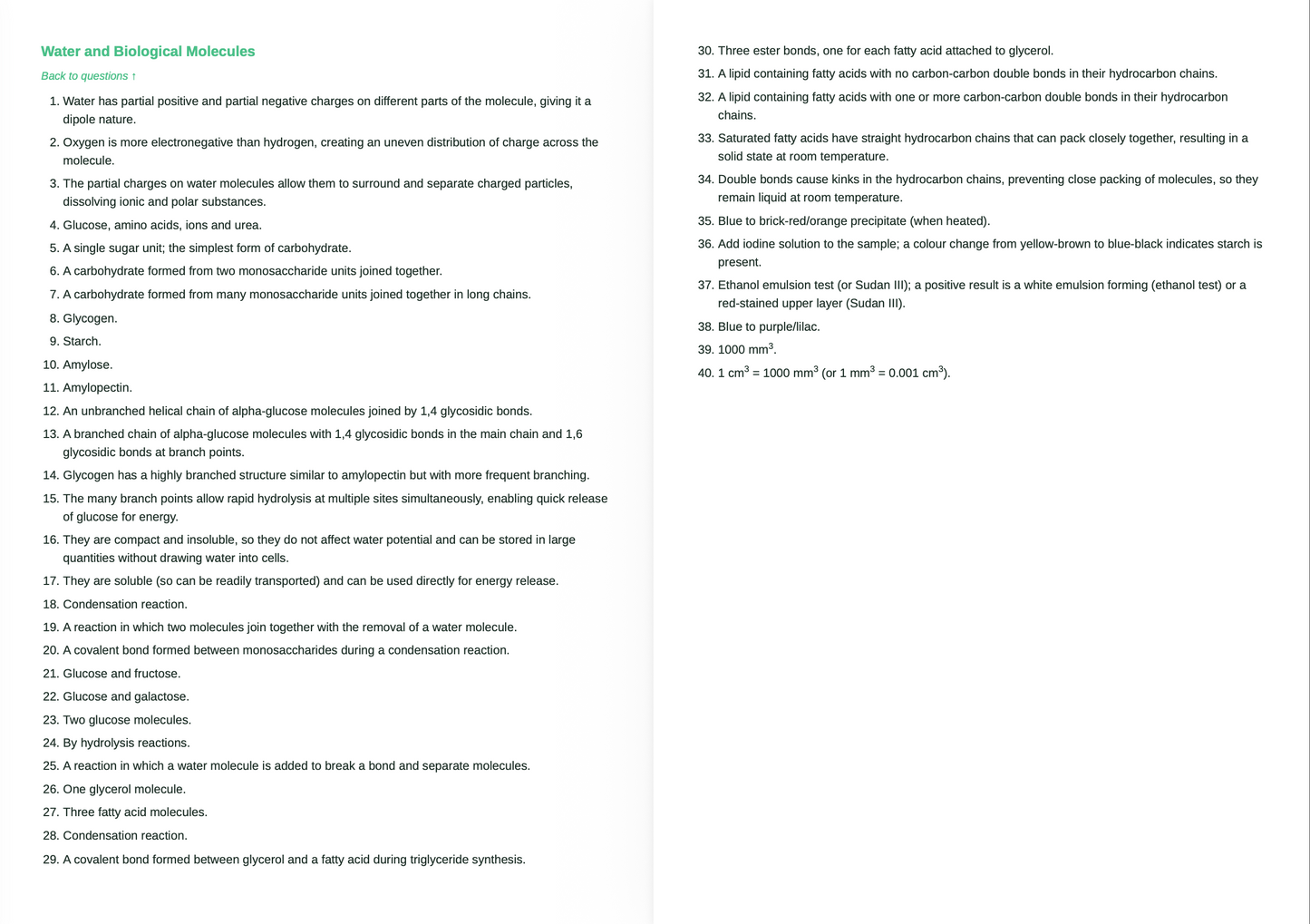 Edexcel A level Biology - ACTIVE RECALL
