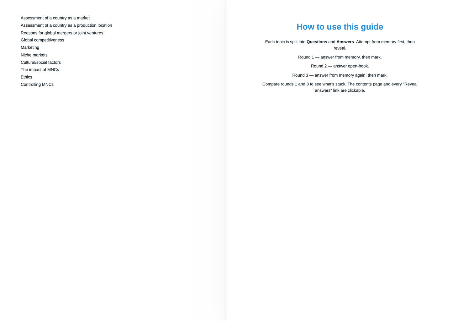 Edexcel A Level Business- ACTIVE RECALL