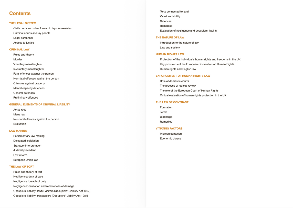 OCR A Level Law - ACTIVE RECALL