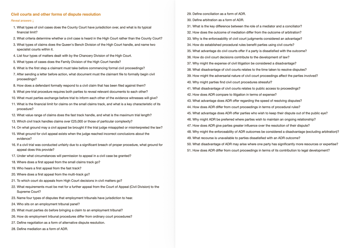 OCR A Level Law - ACTIVE RECALL