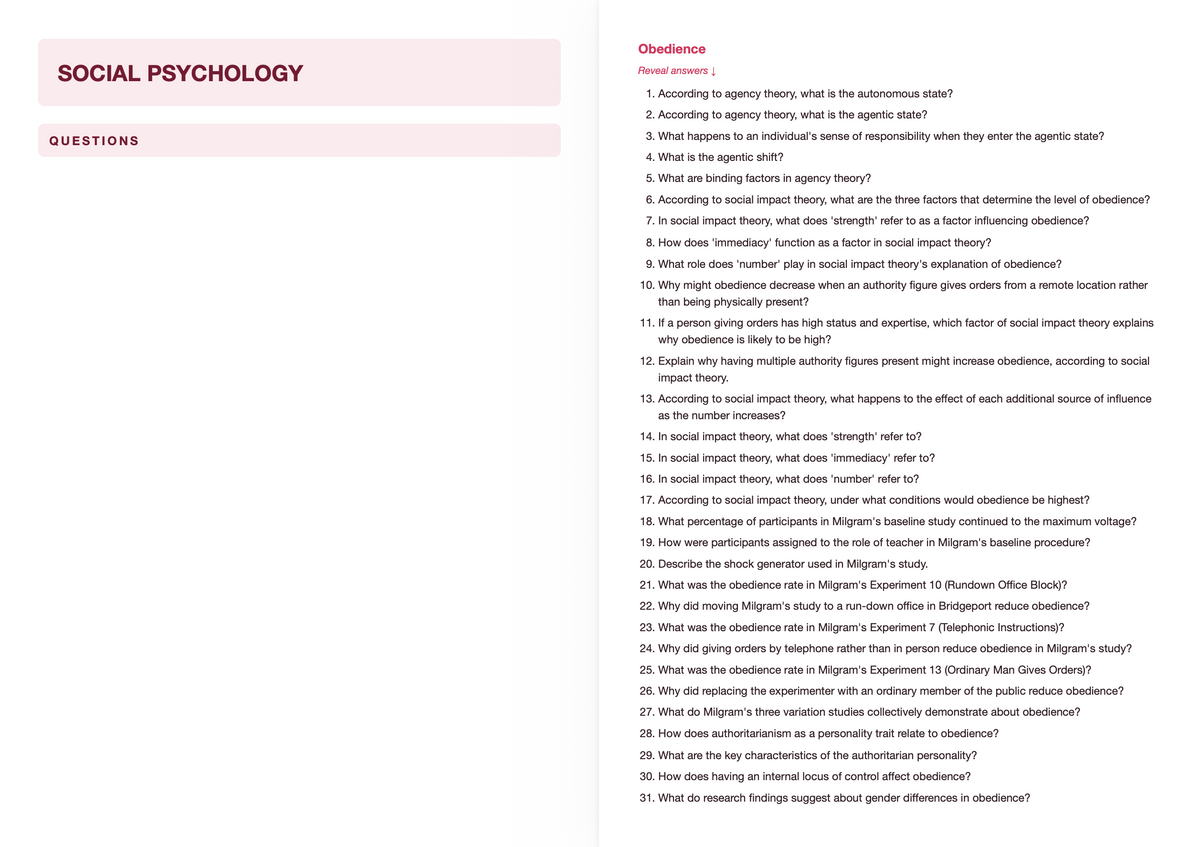 Edexcel A Level Psychology- ACTIVE RECALL