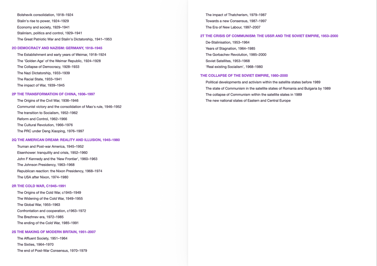 AQA A Level History ACTIVE RECALL