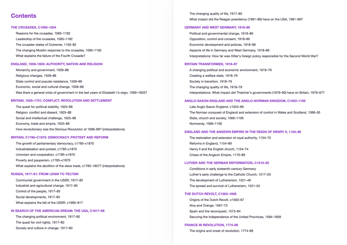Edexcel A level History - ACTIVE RECALL