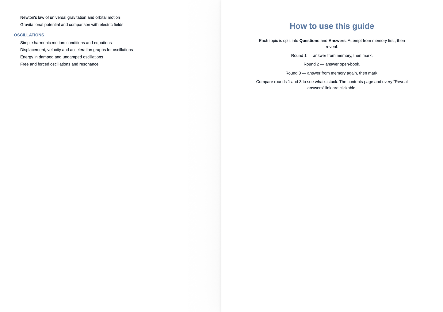 EDEXCEL A Level Physics- ACTIVE RECALL