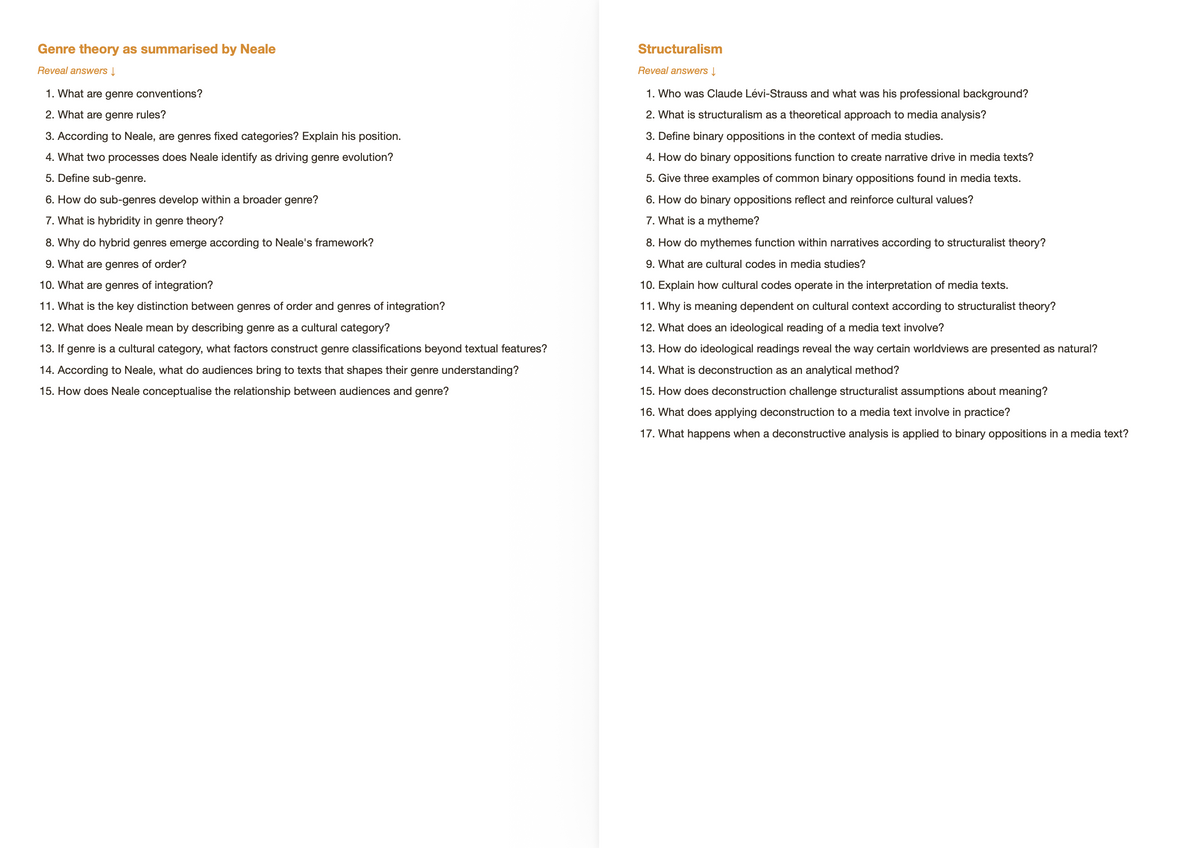 AQA A Level Media Studies- ACTIVE RECALL