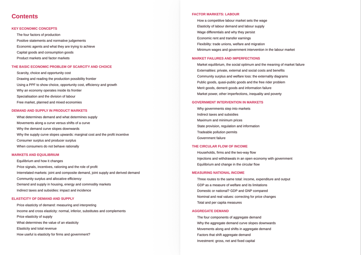 CCEA A Level Economics- ACTIVE RECALL