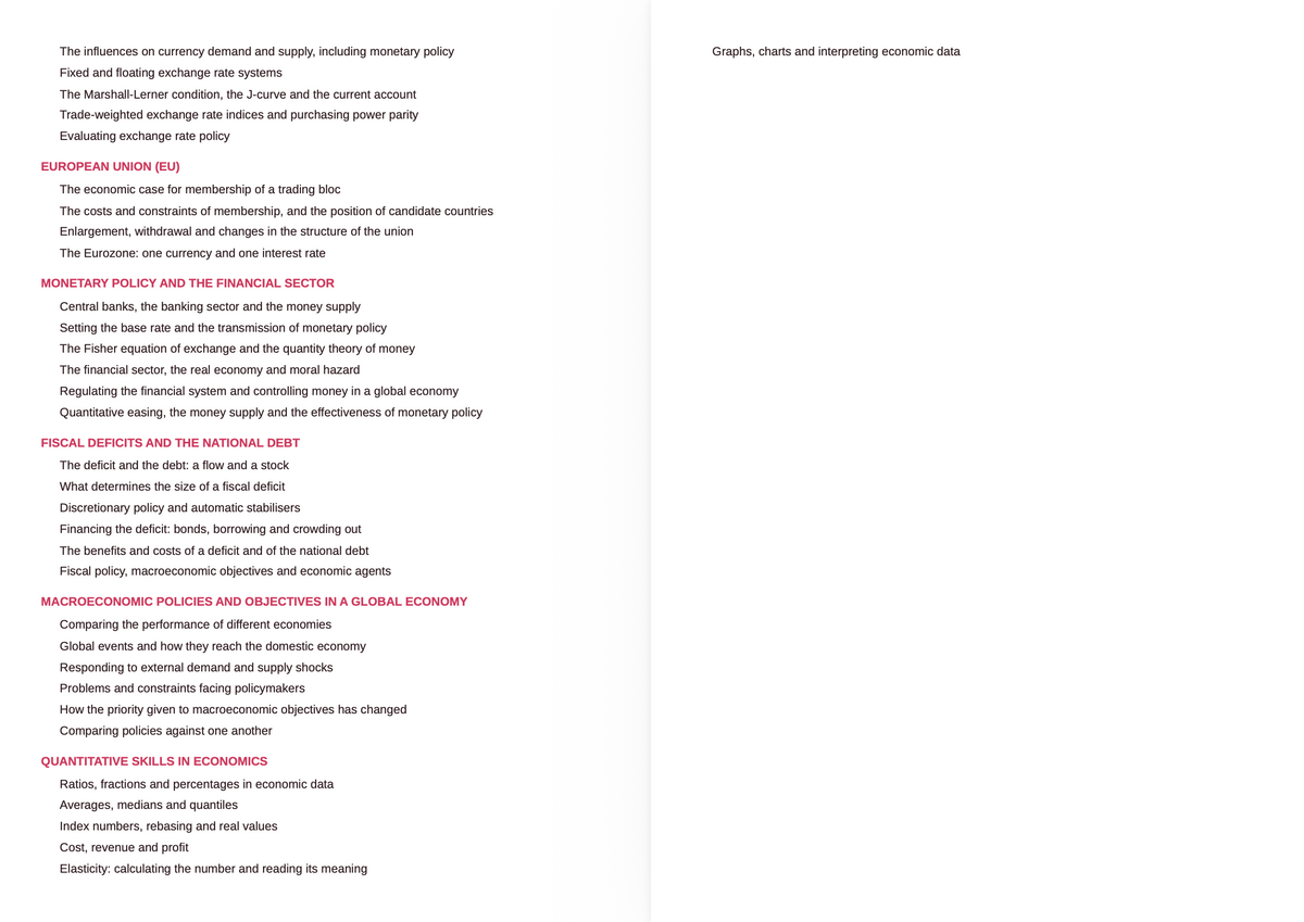 CCEA A Level Economics- ACTIVE RECALL