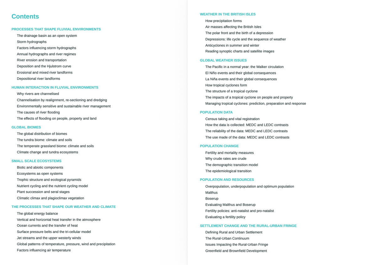 CCEA A Level Geography- ACTIVE RECALL