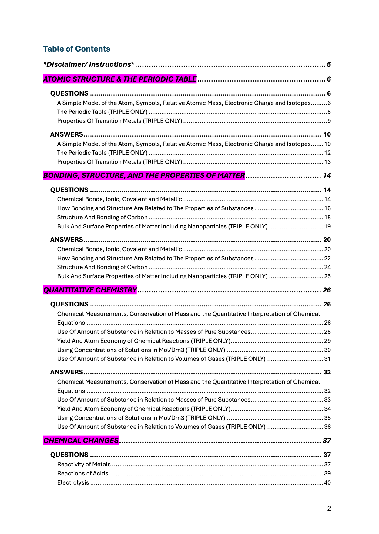 AQA-GCSE-Chemistry: Combined/Triple Science