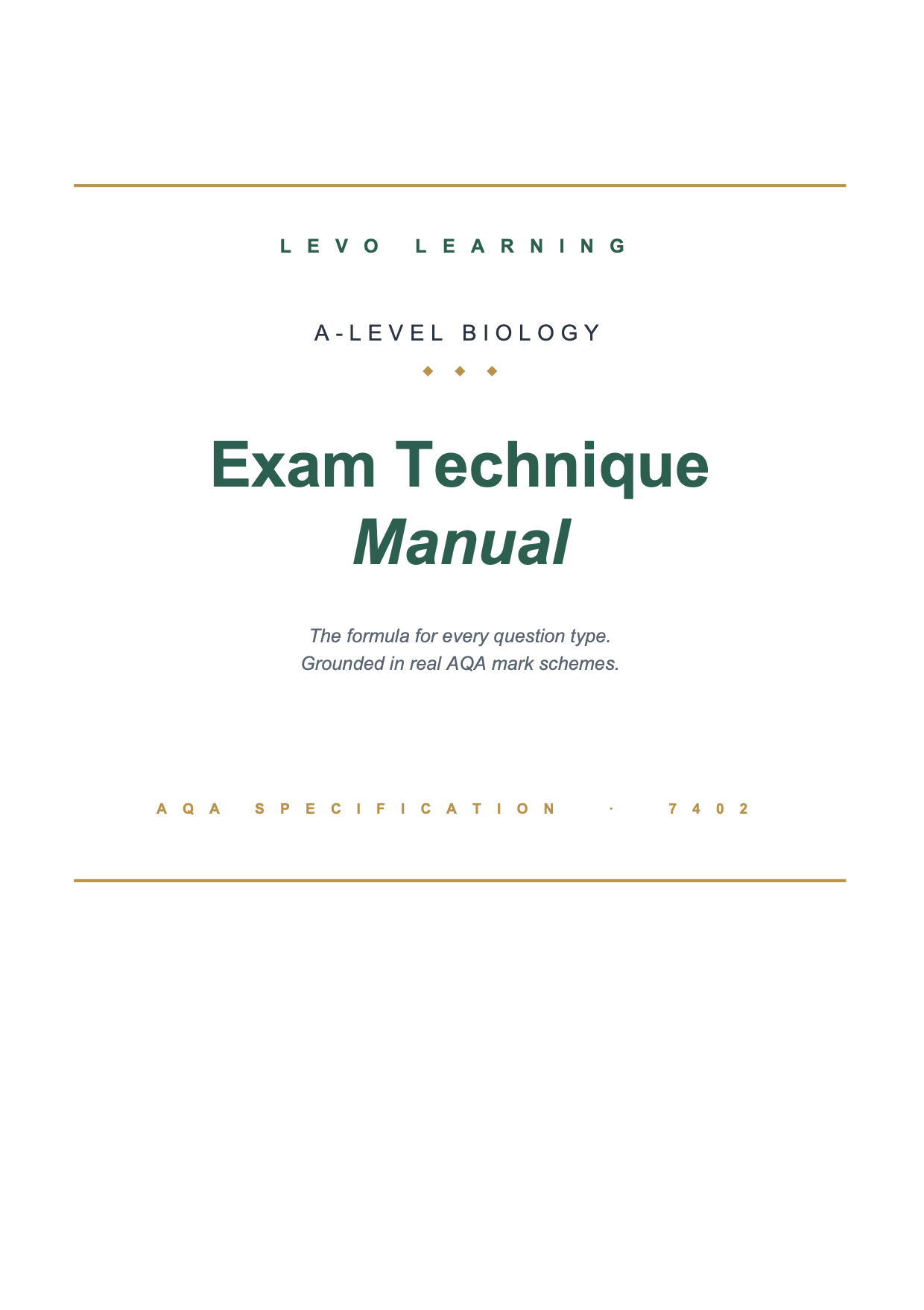 AQA A Level Biology- Cheat Sheet/ Exam Manual