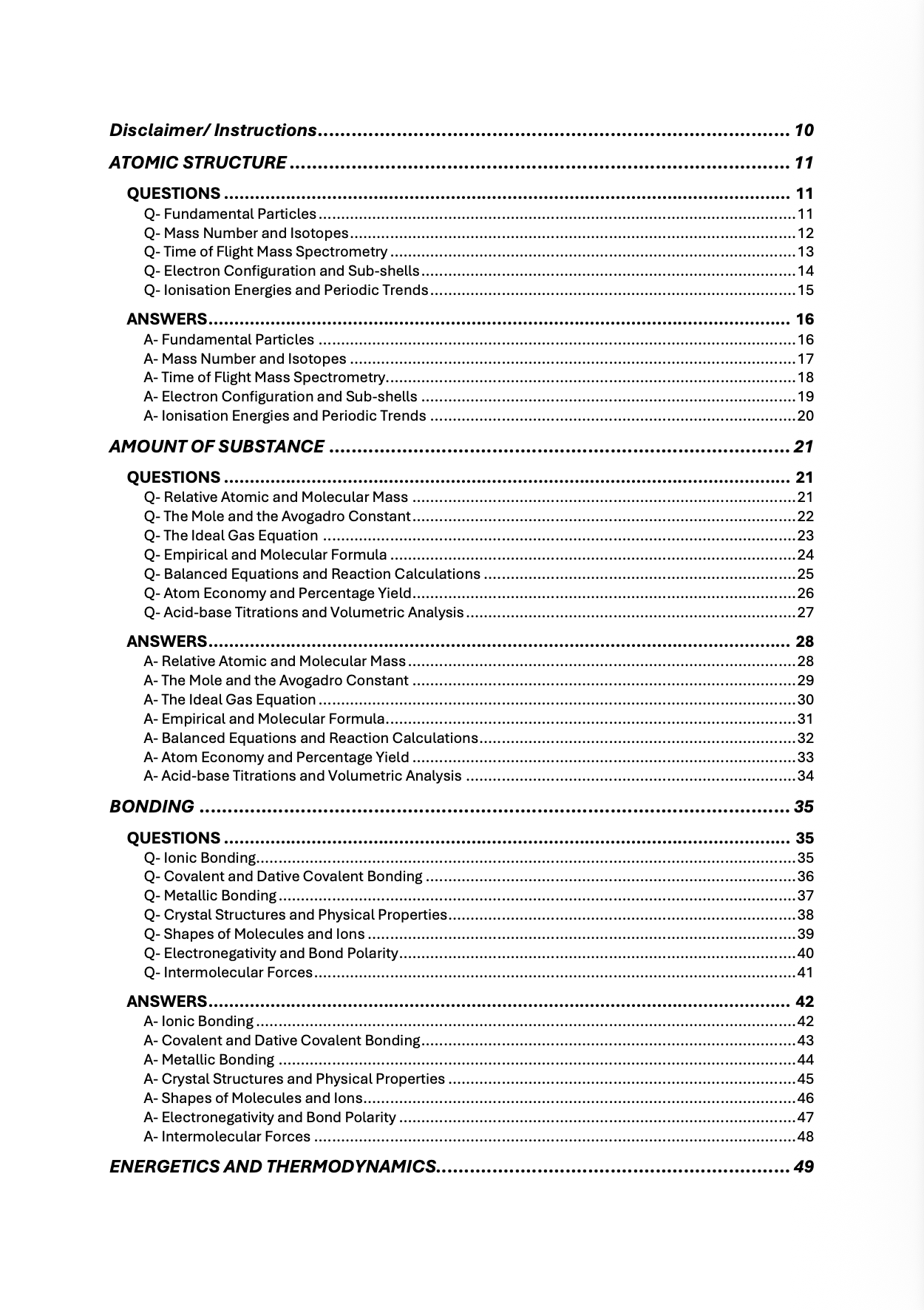 A level Chemistry- AQA