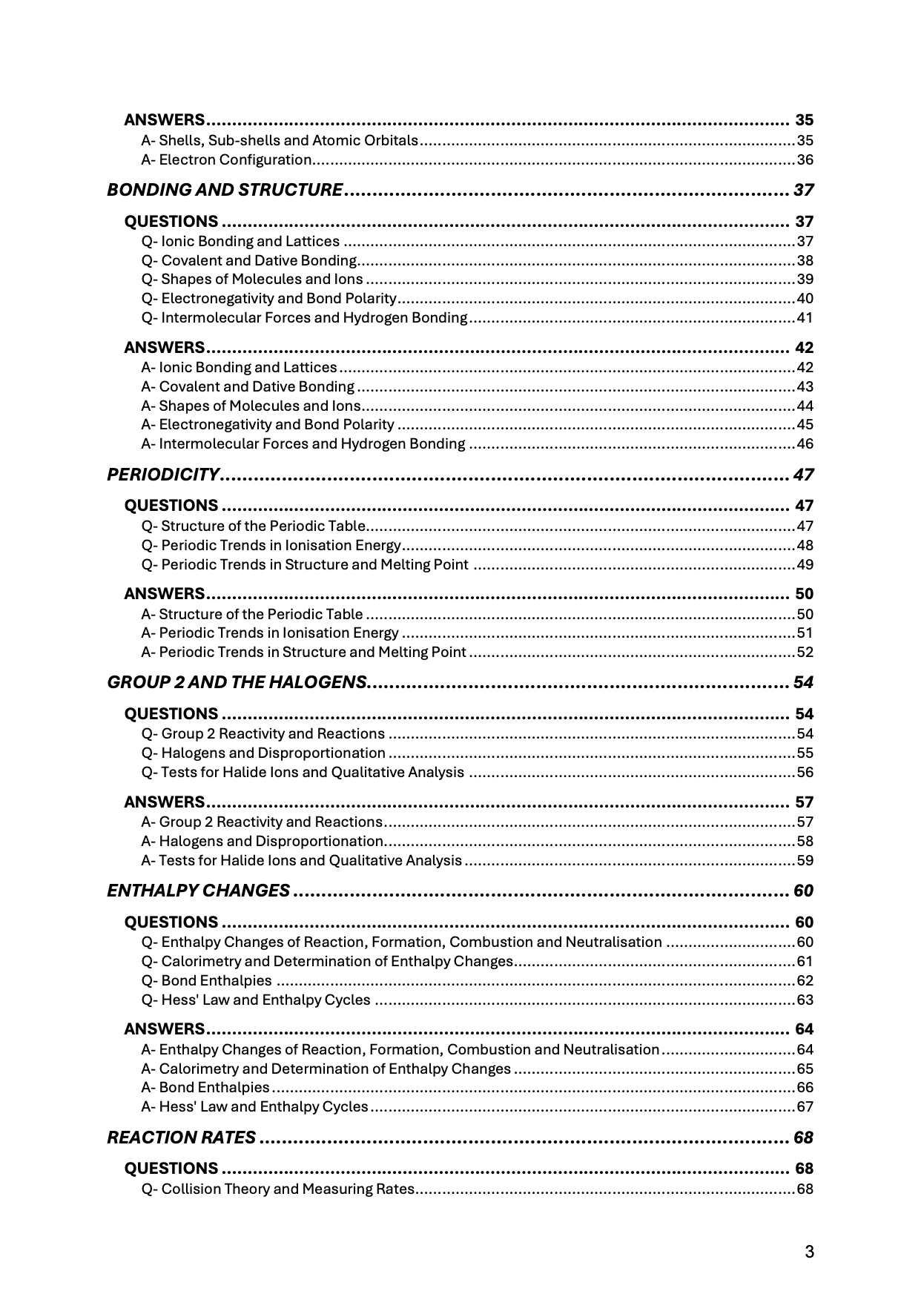 A level Chemistry- OCR- Spec A