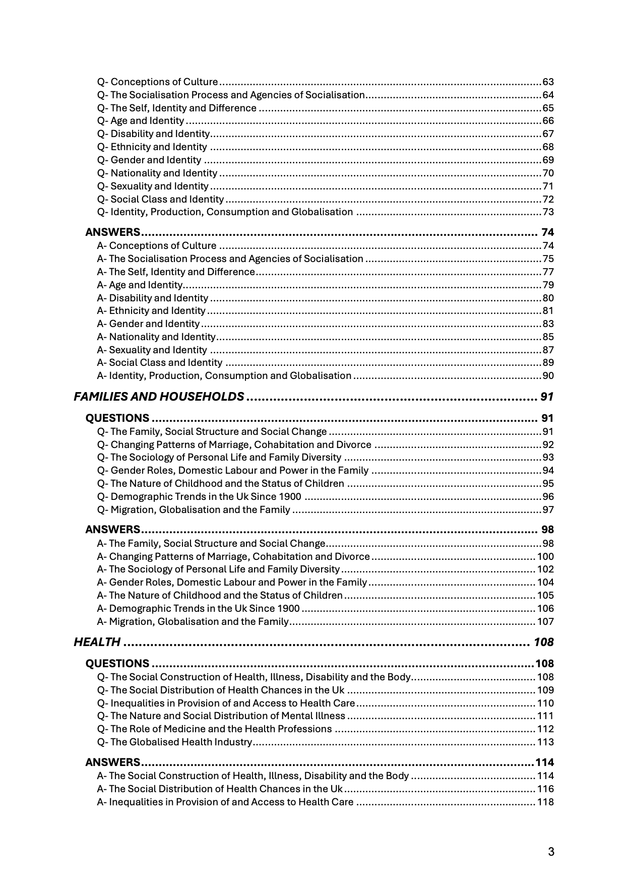 A level Sociology- AQA