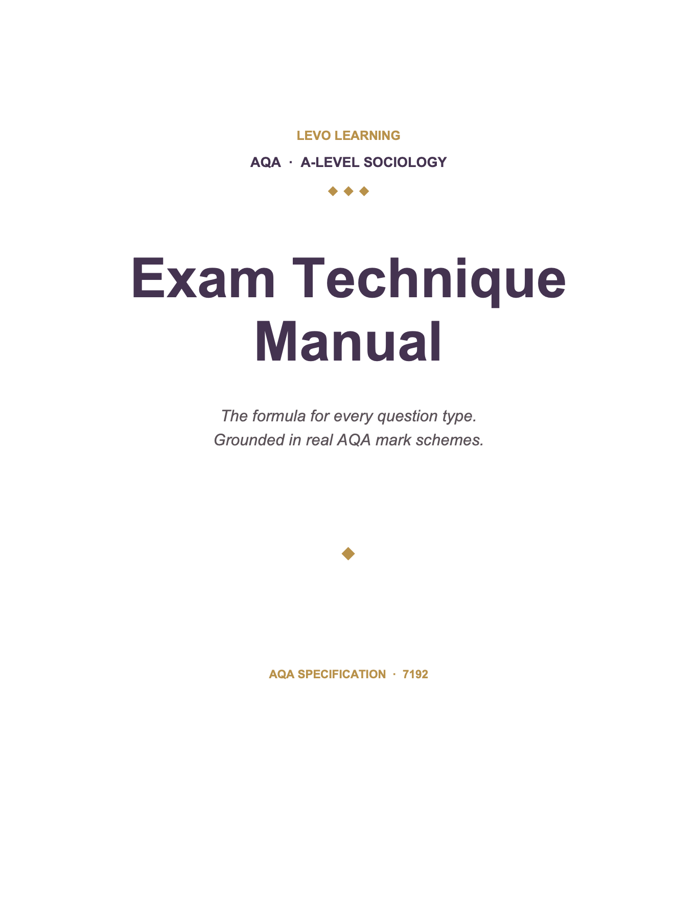 AQA A Level Sociology- Cheat Sheet/ Exam Manual