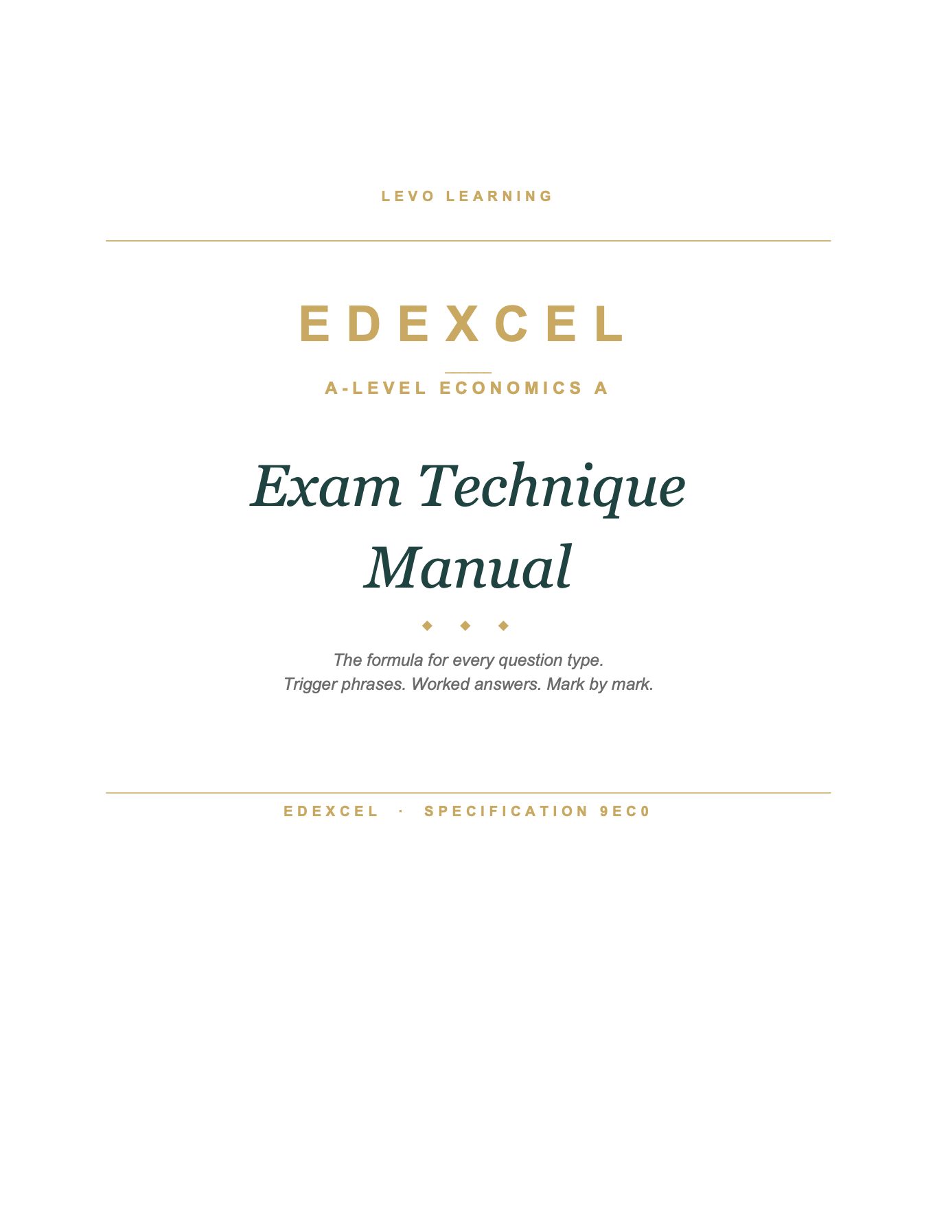 EDEXCEL A Level Economics A- Cheat Sheet/ Exam Manual