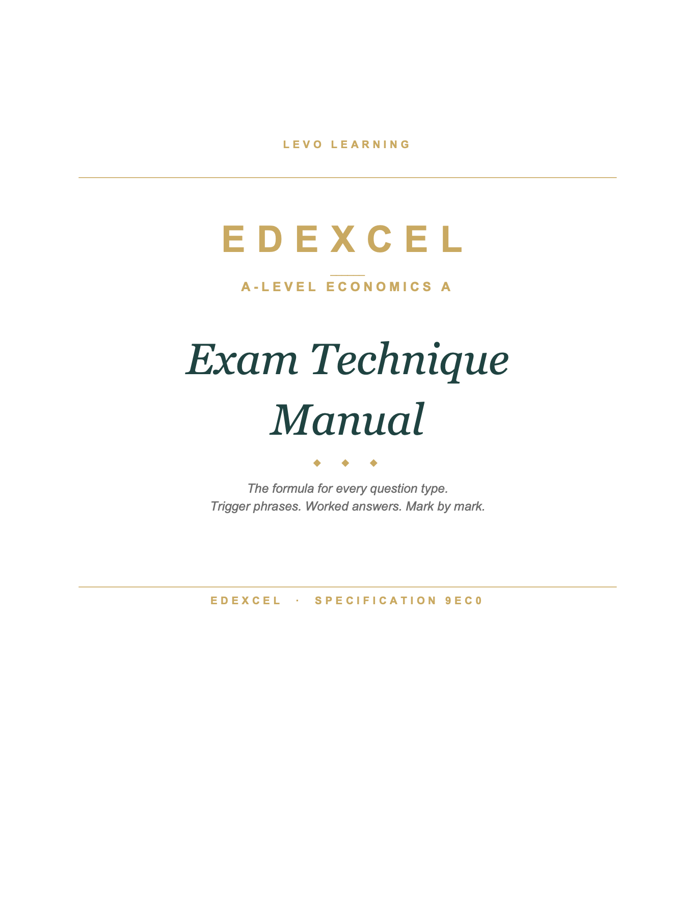 EDEXCEL A Level Economics A- Cheat Sheet/ Exam Manual