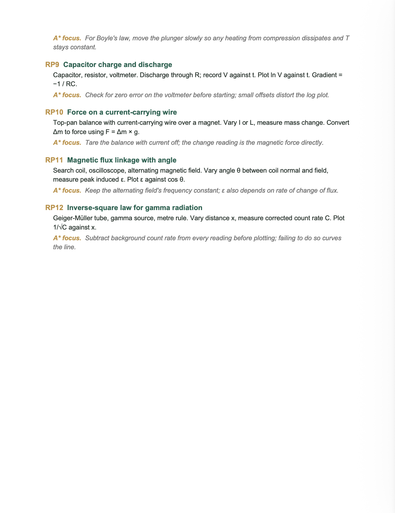 AQA A Level Physics- Cheat Sheet/ Exam Manual