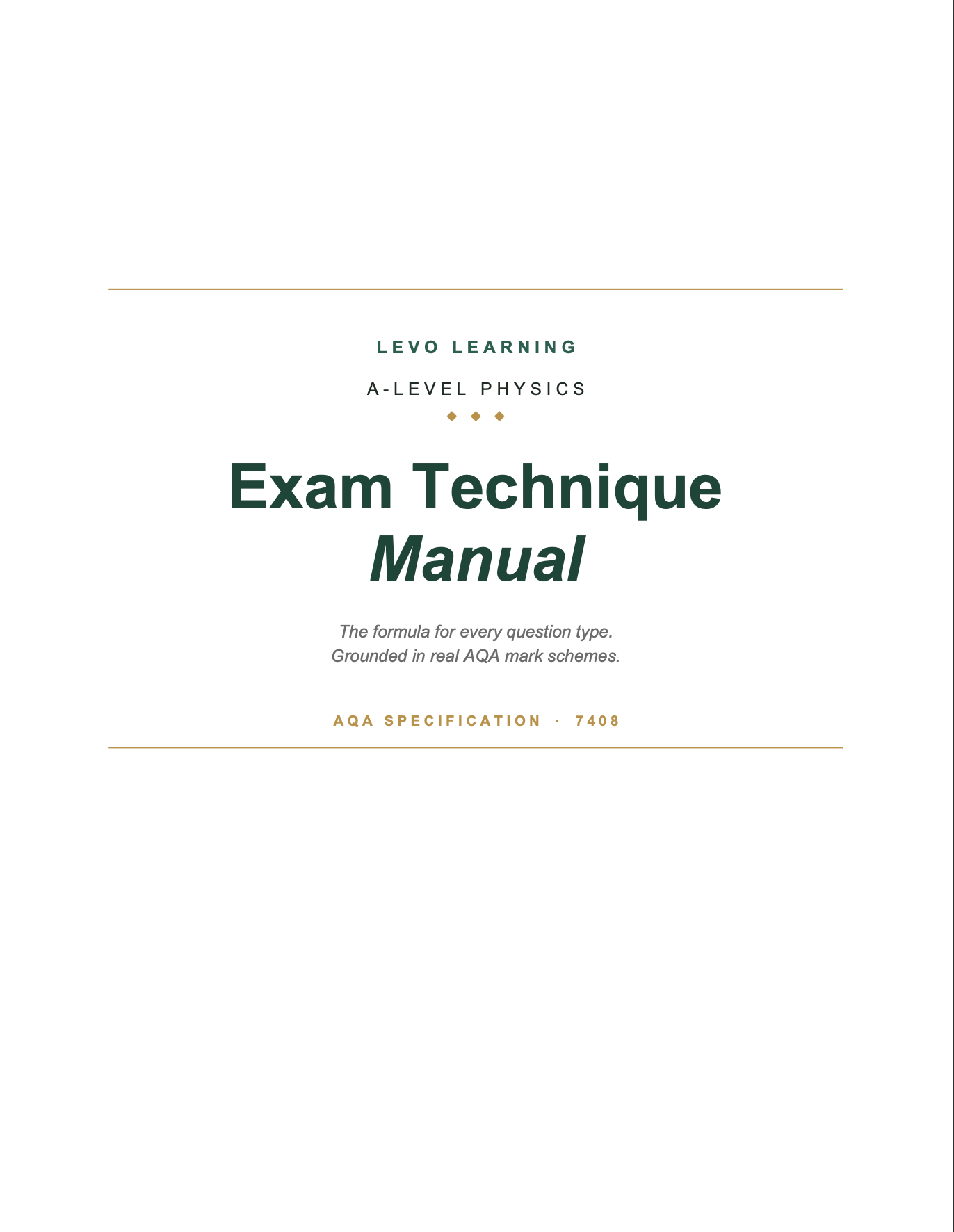 AQA A Level Physics- Cheat Sheet/ Exam Manual