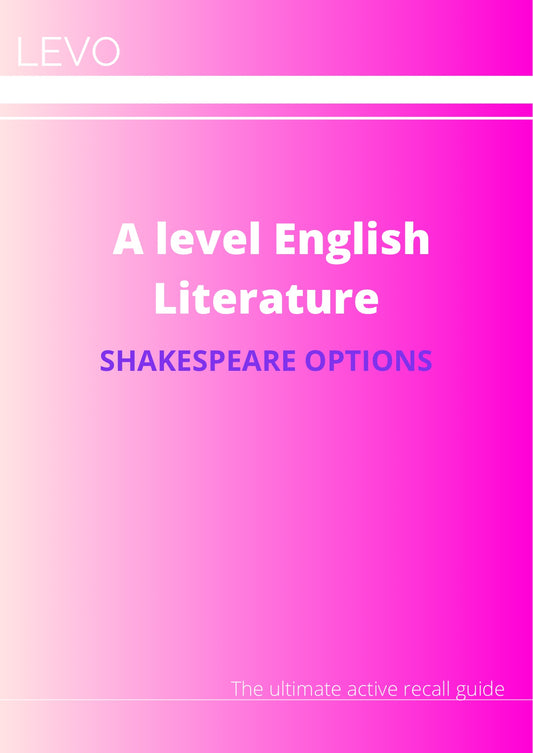 A Level English Literature- SHAKESPEARE OPTIONS